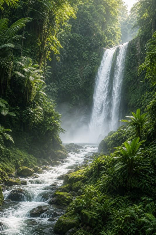 Cascada en un bosque tropical